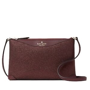 Kate Spade Shinmy Glitter Crossbody In Deep Nova w/ Saffiano Leather Trim